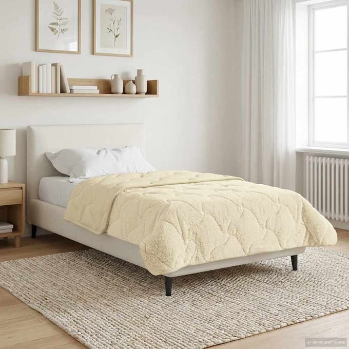 vidaXL - Winter - Duvet - 135 - x - 200 - cm - Winter - Crème - Ademend