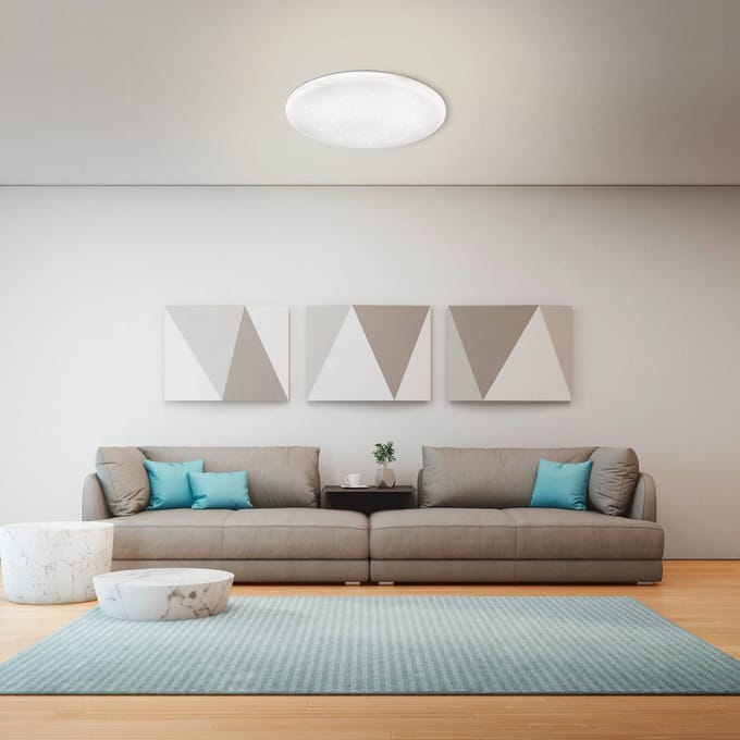 EGLO Frania-s Plafondlamp - LED - Ø33 cm - 1-lichts - Wit/kristaleffect