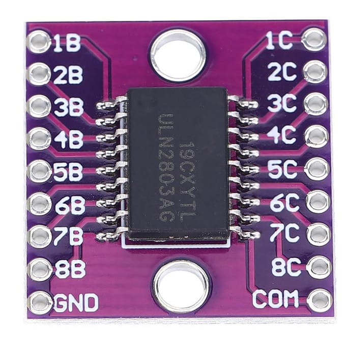 2 stuks Darlington Transistor Arrays Module ULN2803A Industrieel Elektrisch Accessoire Paars 50V