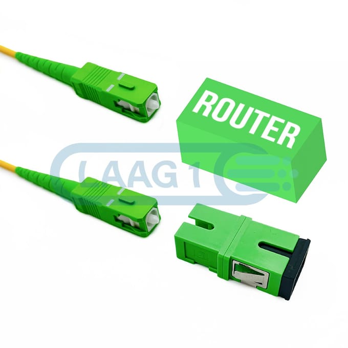 Laag1 - Glasvezel Patchkabel - Simplex SC/APC naar SC/APC - 10.0m + Koppelblokje