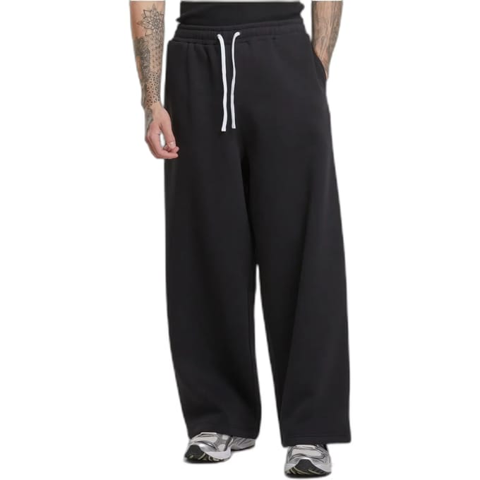 Urban Classics - Fluffy Wide Leg Heren joggingbroek - S - Zwart