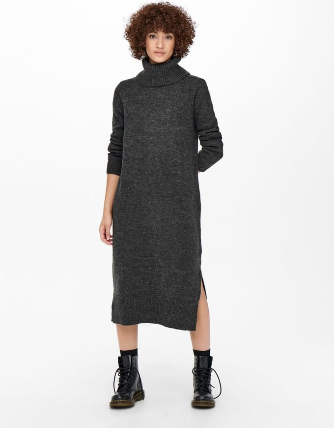 ONLY - ONLBRANDIE L/S ROLLNECK DRESS KNT - Dames - Maxi jurken