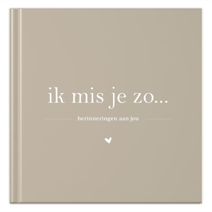 Fyllbooks - Ik mis je zo - Invulboek - Herinneringsboek - Taupe