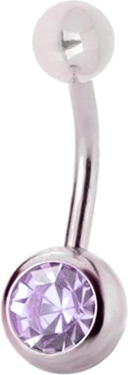 Fako Bijoux® - Navelpiercing - Classic - Kristal - Lila Paars