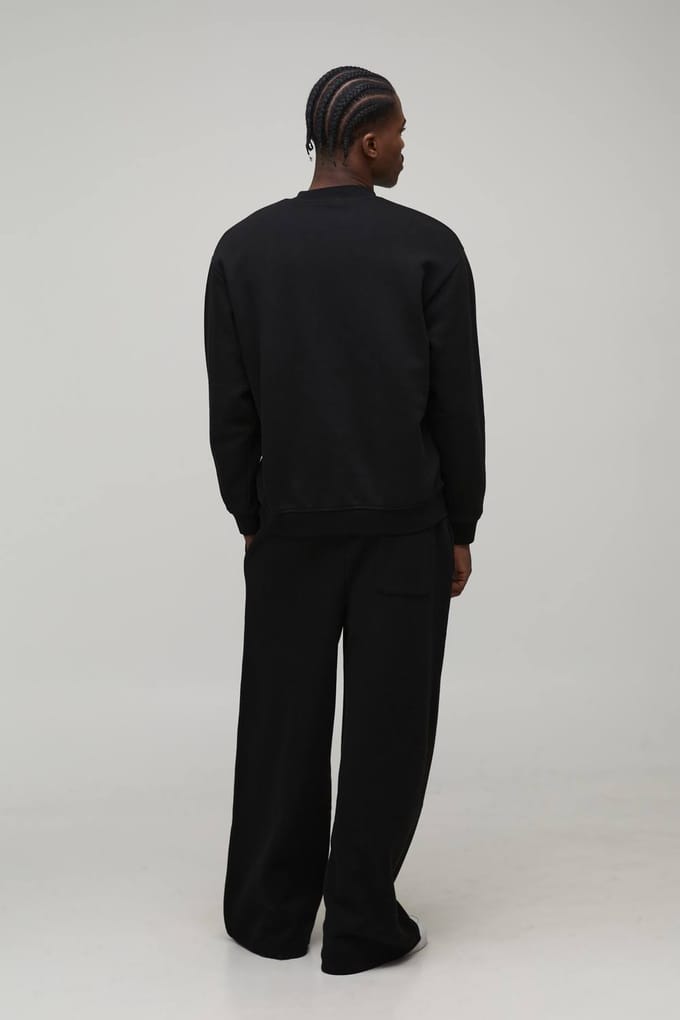 Essential Extreme Wide Leg Jogger | Black | Size Small