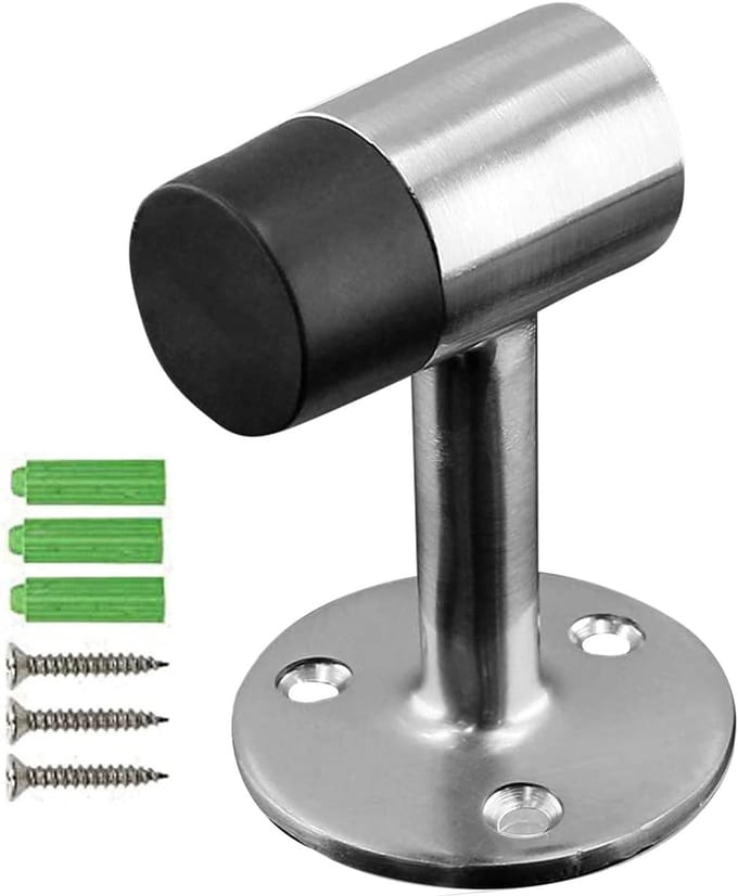 Deur Stopper - Muurbeugel Deur - Bescherming Muur - Rubberen Bumper - 75mm x 50mm - Zwart