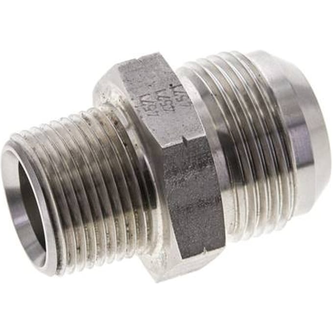 JIC  Dubbele Nippel UN 1-7/8''-12 X 1 1/2'' NPT RVS 70bar