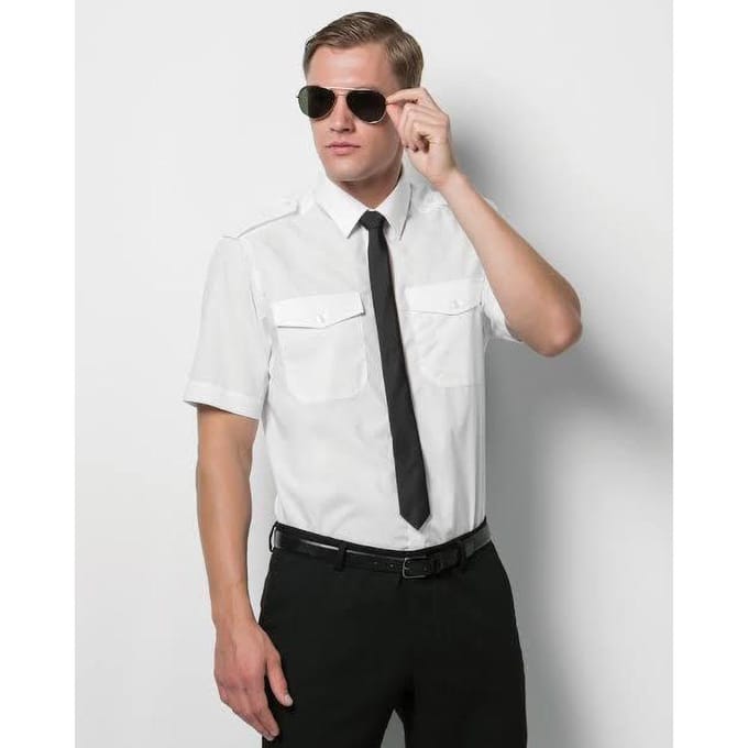 Kustom Kit Pilotenshirt met korte mouwen voor heren 18