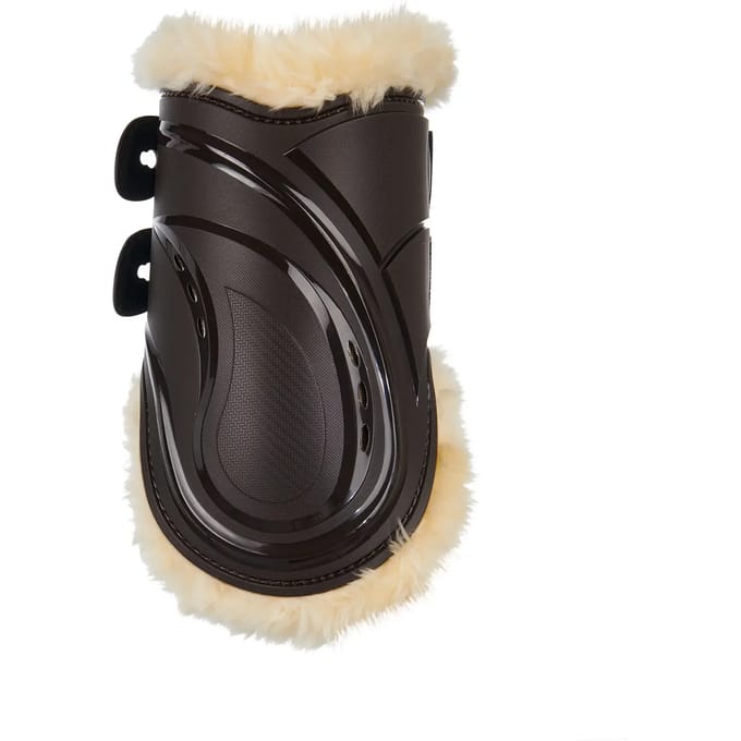 Polyurethaan beenbeschermers voor paarden met synthetisch lamsleer Equestro Evolution
