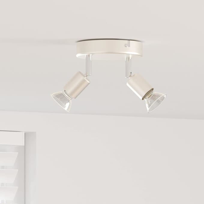 vidaXL Plafondspot met schijnwerpers Nikkel 12 x 8 cm Staal
