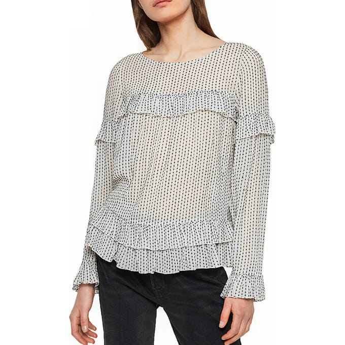 AllSaints Evia Emb Top Oyster White Taglia: XS | Magliette intime Outlet | Donna | Bianco
