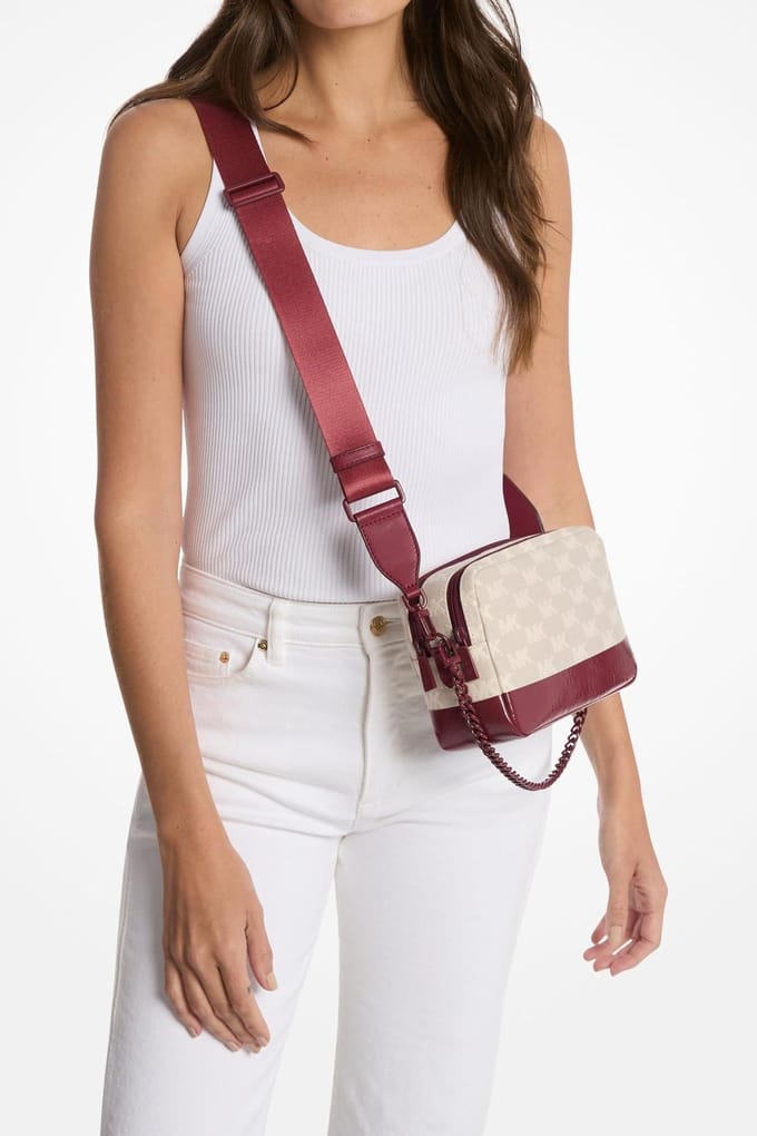 Michael Kors Medium Double Zip Chain Camera Crossbody Mulberry Größe: OS | Umhängetaschen Outlet | Damen | Violett