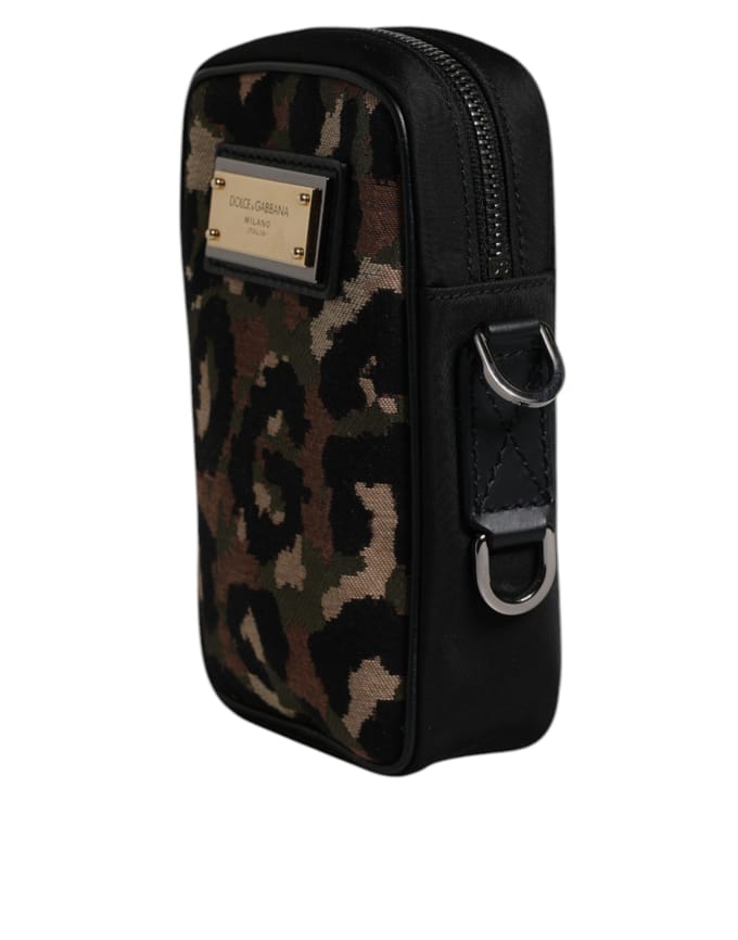 Multicolor Luipaard Jacquard Logo Plaque Nekriem Tas
