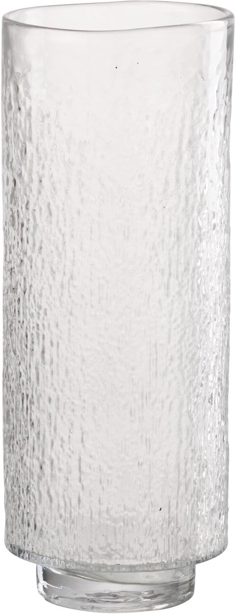 J-Line vaas Cilinder Reliëf - glas - transparant - large