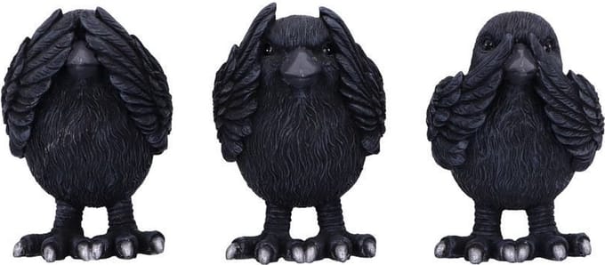 Nemesis Now Three Wise Ravens beeld zwart Kunststof - Gothic