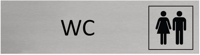 CombiCraft Aluminium deurbordje WC 165x45mm - per stuk