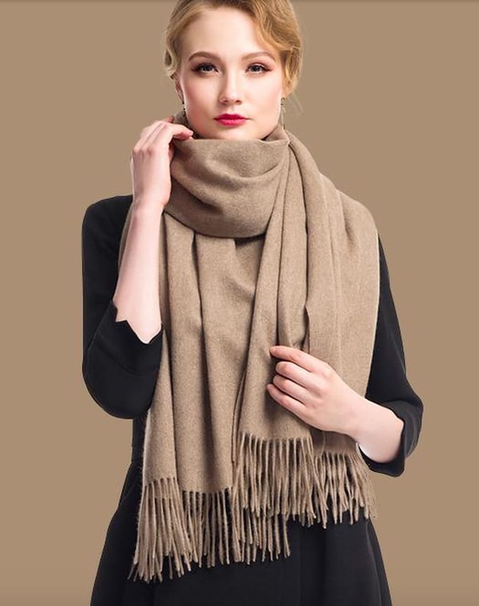 Athemyll kasjmier Sjaal 100% Kasjmier Bruin - 220×50 cm