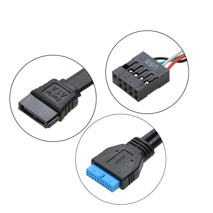 STW 5,25  Kaartlezer Media Dashboard PC Voorpaneel Type-C USB 3.1 USB 3.0 5.25 black