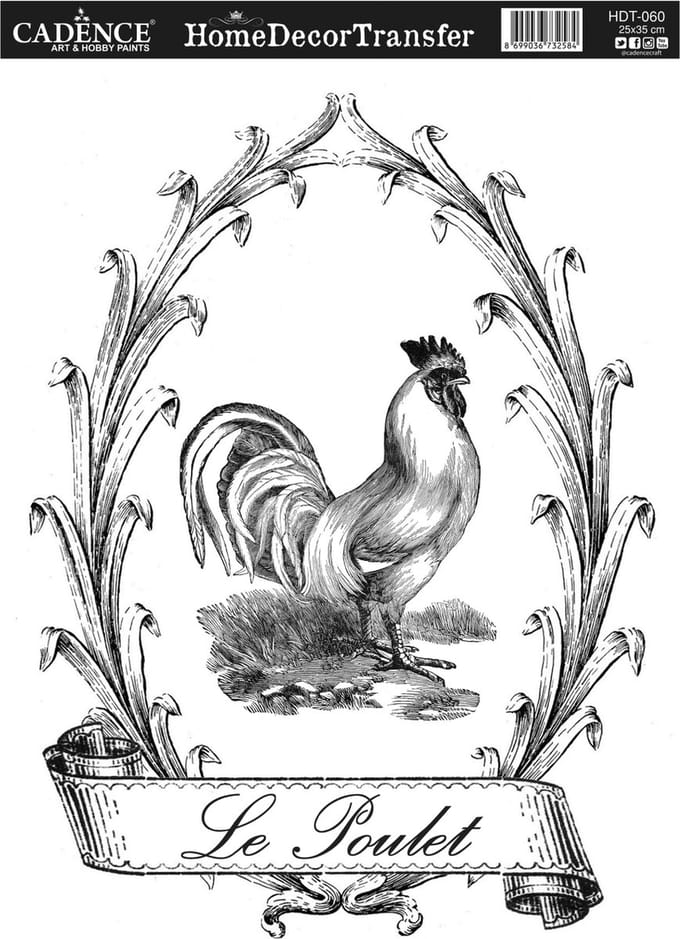 Cadence Home Deco Transfer HDT-060 25x35 cm Le Poulet