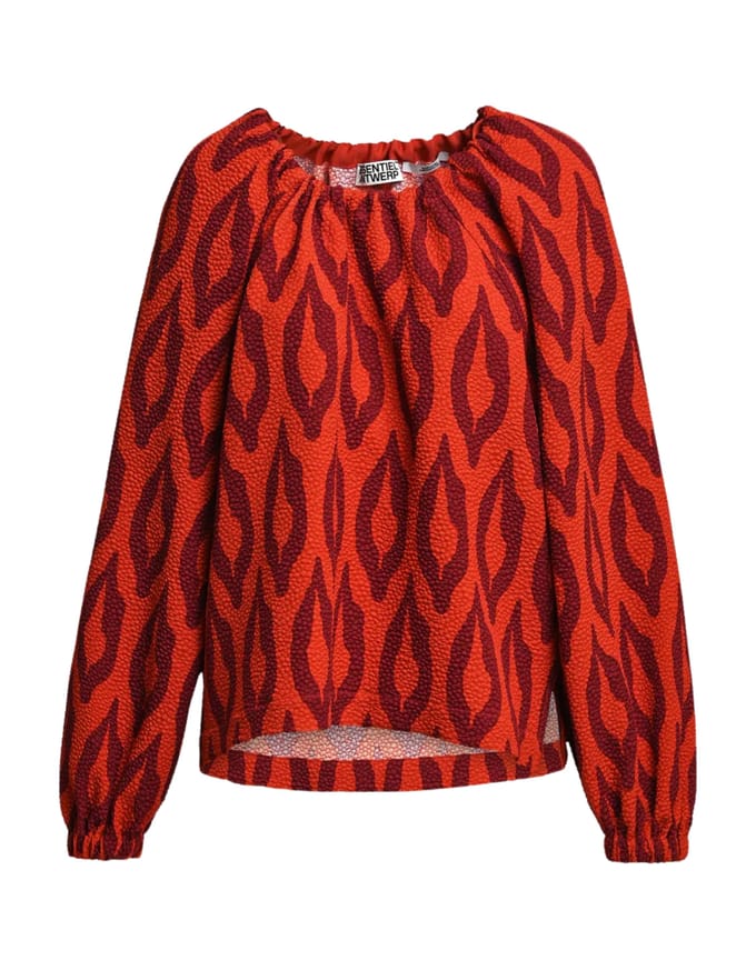 Essentiel Antwerp Oversized Top Tops Rood Kolorful