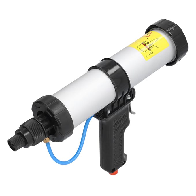 Pistolet à calfeutrer pneumatique professionnel avec régulateur de pression d'air white