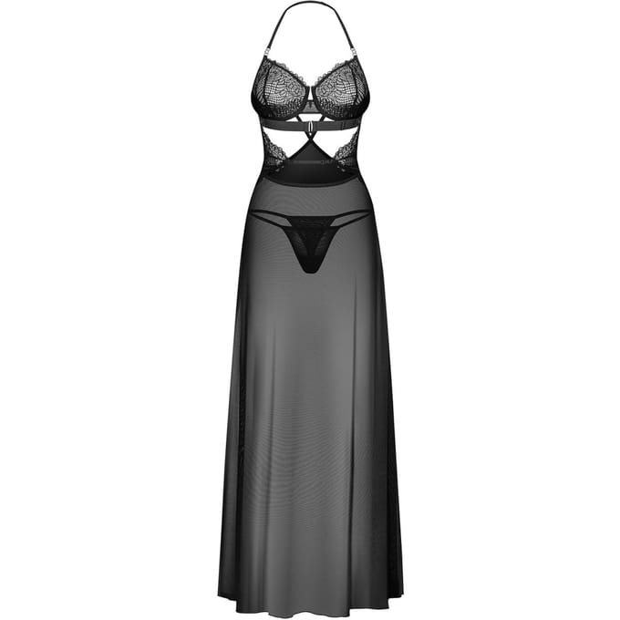 Obsessive - Iliosa Babydoll & String - Zwart