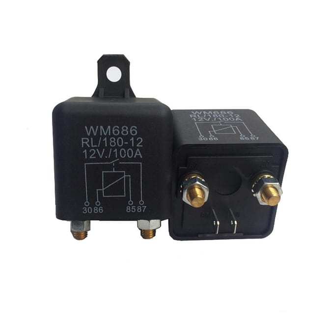 Zware hoge stroom automatisch aan-uit startrelais 12VDC 100A AMP 2,4W 4-pins gereedschap gray