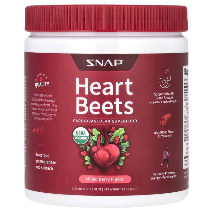 Snap Supplements, Heartbeat, Gemengde Bessen, 250 g (250 gram)