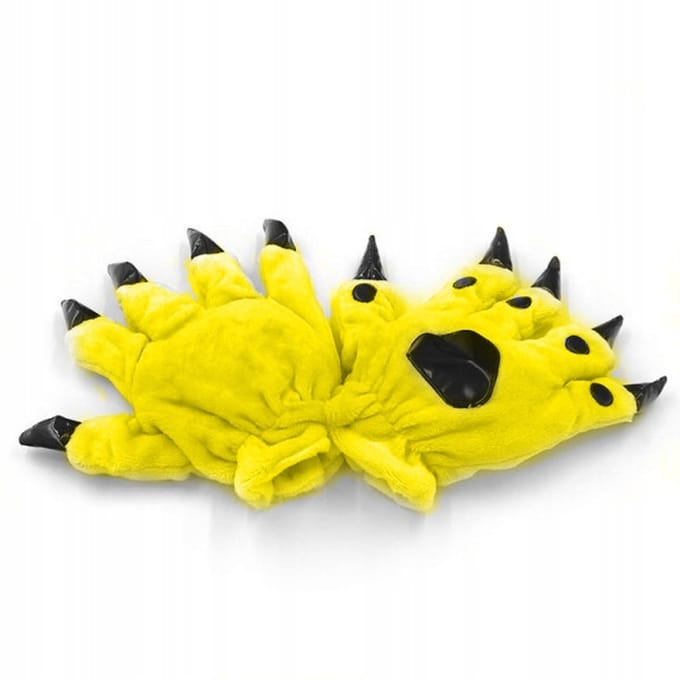 Onesies - Pluchen Handschoenen - Claws - Geel - S/M - SuperSoft Microvezel