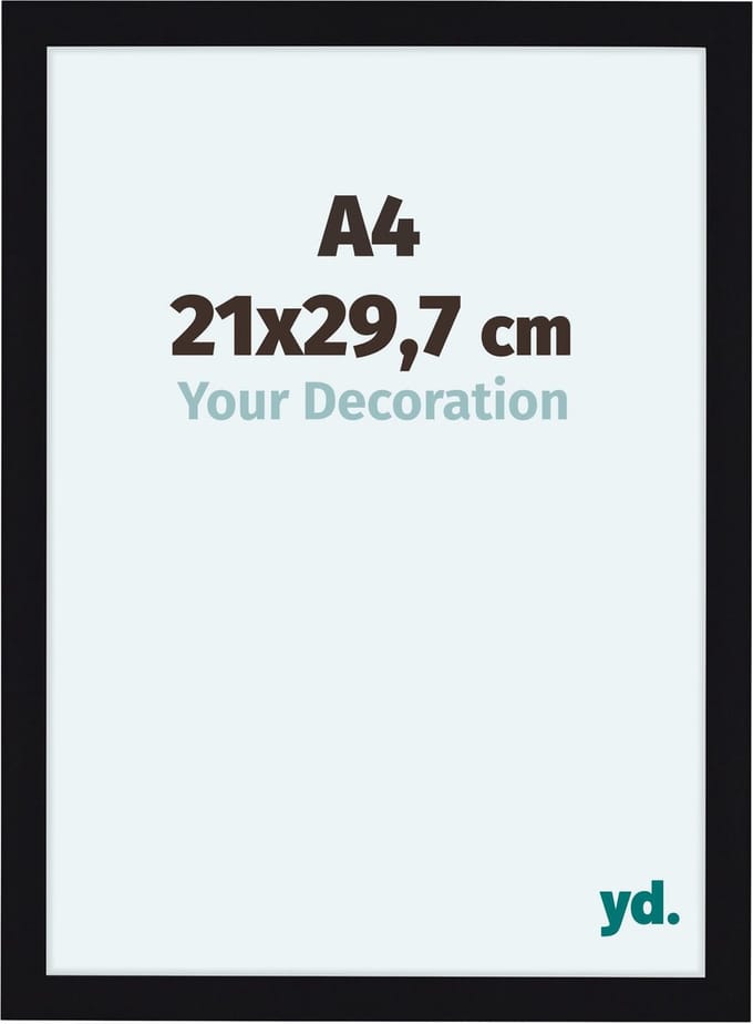 Your Decoration - Fotolijst A4 21x 29,7 cm - MDF - Zwart Hoogglans - Como