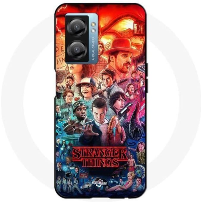 Hoesje - Maniacase - Realme V23 - Zwart - Flexibel - Stranger Things