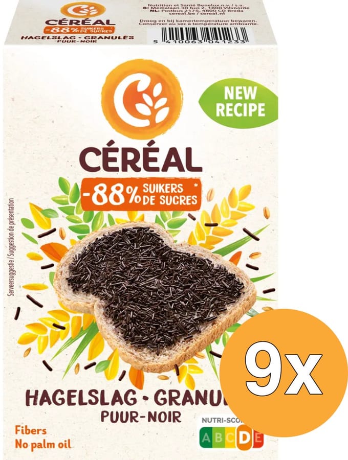 Céréal Hagelslag Puur - 9 x 200 gr - Voordeelverpakking