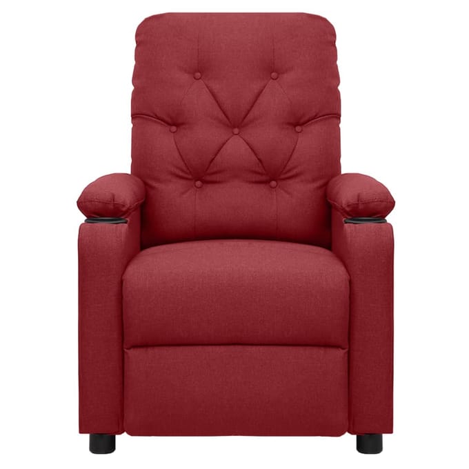 vidaXL Massagestoel elektrisch stof wijnrood