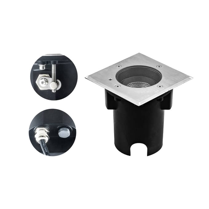 EVN Pentola inbouwlamp roestvrij staal 13,5x13,5 3.000K