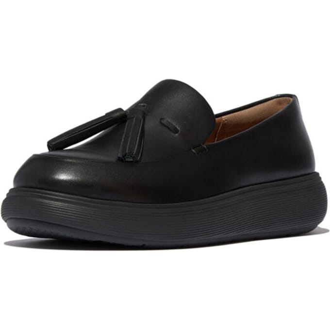 FitFlop IQ-Comff Tassel Leather Loafers ZWART - Maat 42