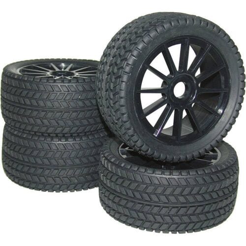 Reely 1:8 Buggy Complete wielen Street 12-spaaks Zwart 4 stuk(s)
