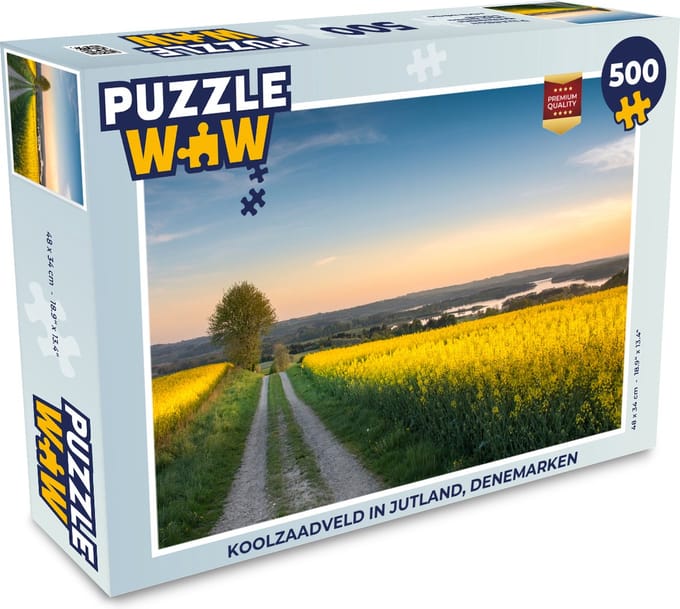 Puzzel Koolzaadveld in Jutland, Denemarken - Legpuzzel - Puzzel 500 stukjes