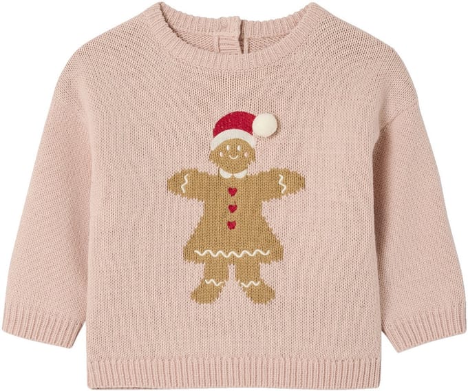 Vertbaudet Kersttrui voor babymeisjes met koekjesmotief