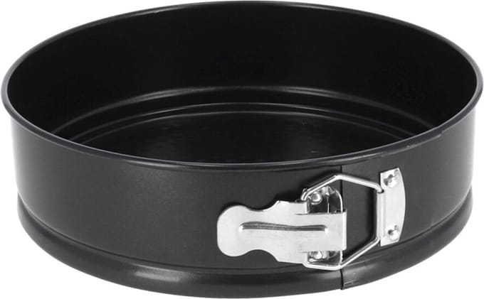 Gerimport Taarten bakken bakvorm/spring vorm Kitchen Pro - metaal - anti-aanbak laag - zwart - 24 x 7 cm