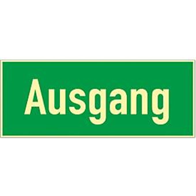 Bord uitgang, HLK, kunststof, lang lichtgevend