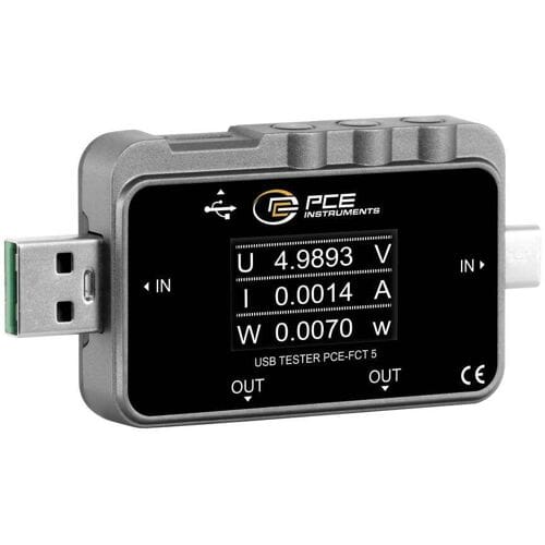 PCE Instruments PCE-FCT 5 USB-stroommeter Digitaal Incl. spanningstester