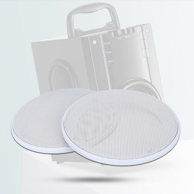 Lot de 2 housses de protection pour haut-parleur 4 pouces(blanc Blanc) blanc