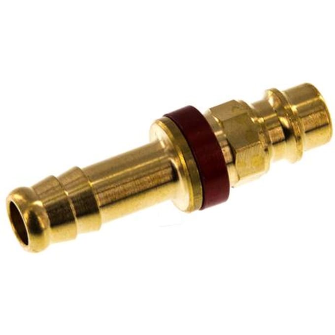 Messing DN 7.2 (Euro) Rood-Coded Luchtkoppeling Insteeknippel 9 mm Slangpilaar