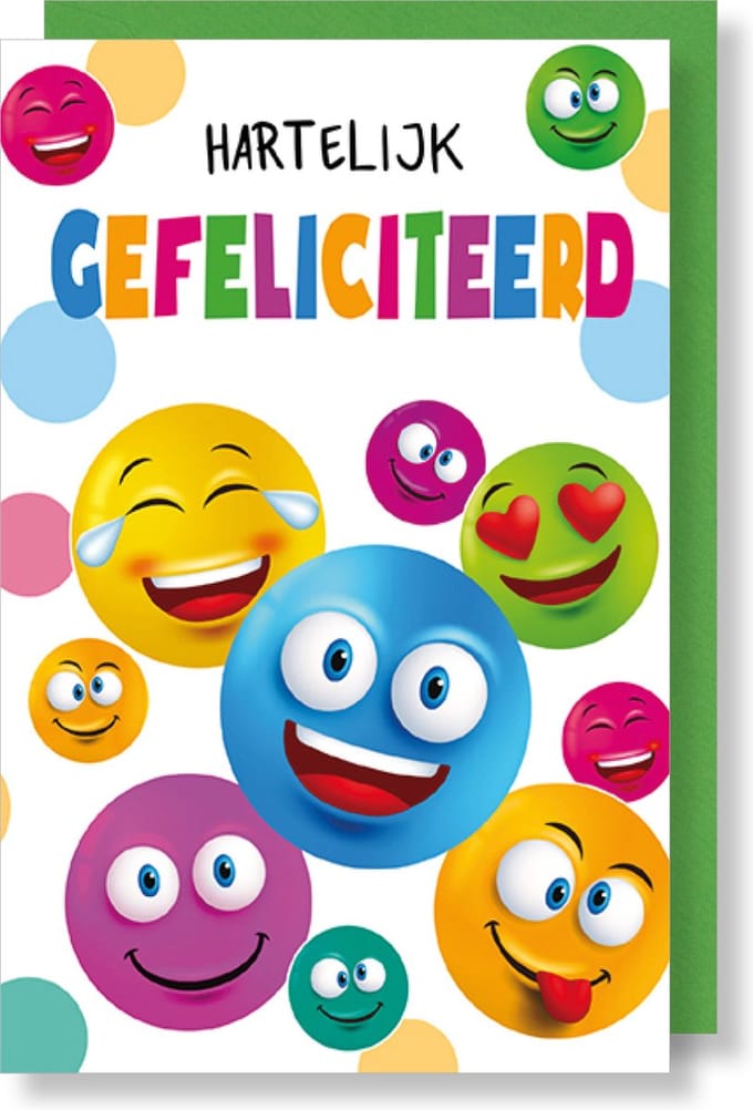 6 Wenskaarten met gekleurde envelop - MGPcards - Gefeliciteerd - 11,5 x 17 cm