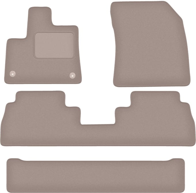 Beige veloursmatten voor: Opel Combo E Life 7-zitter (2018-)