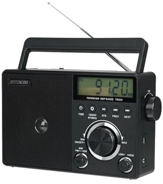 Draagbare FM/AM/SW Transistor Radio met Uitstekende Ontvangst, Hoofdtelefoonaansluiting en Groot Speaker