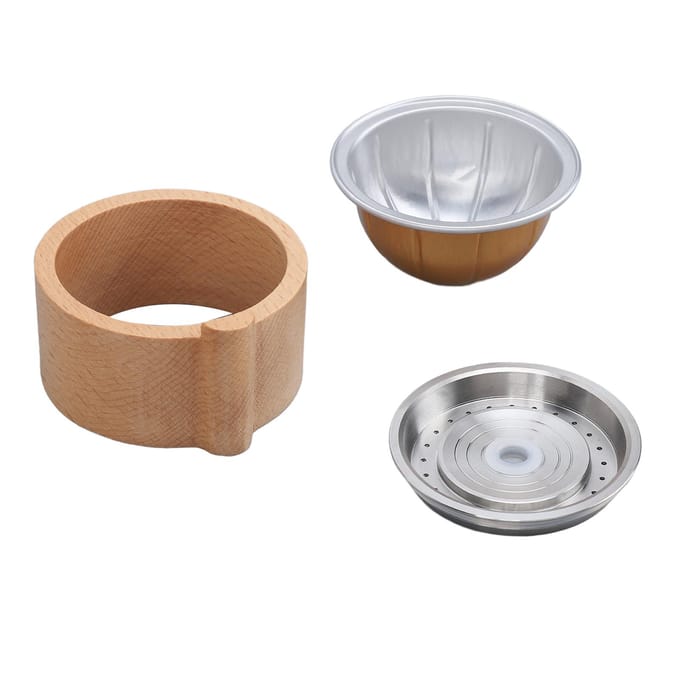 Herbruikbare Koffiecapsules met Schep en Borstel Navulbare Koffiepads Kit voor Vertuo Koffiemachine L white