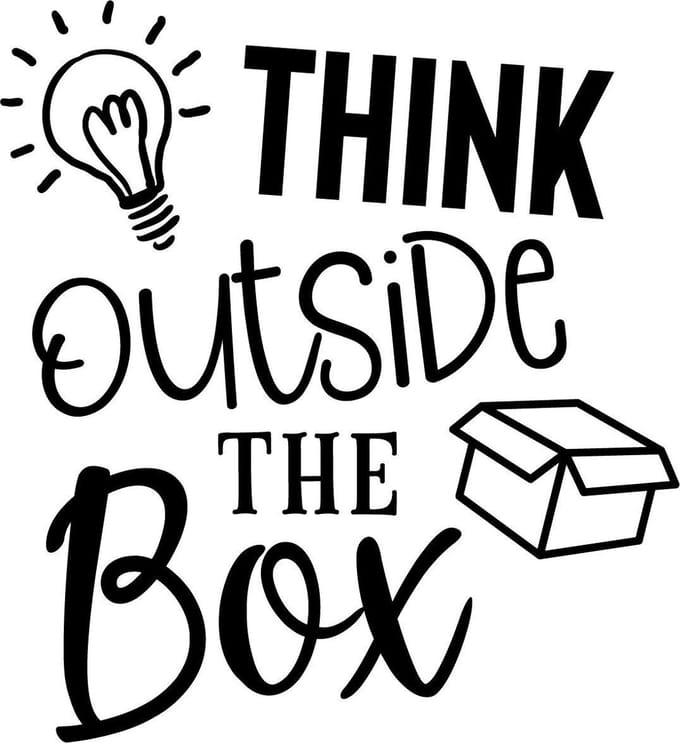 Muurtekst muursticker Think outside box