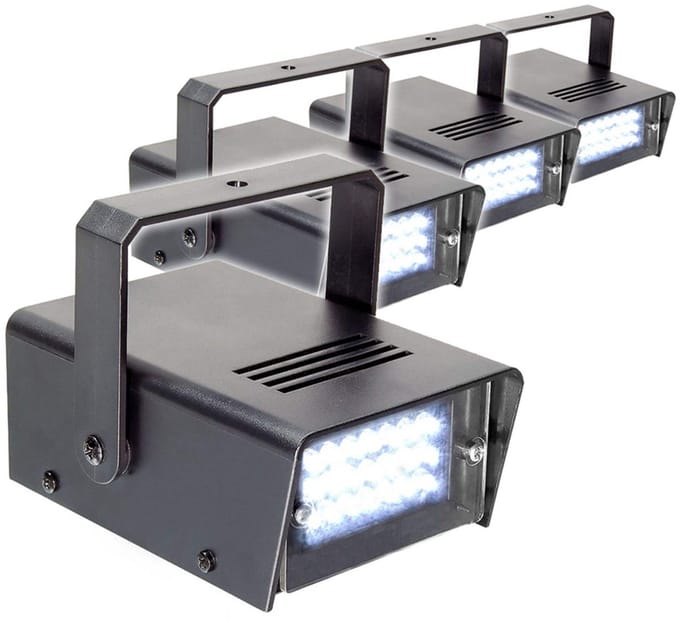 BeamZ set van 4 BMS24LED stroboscopen - Wit met 24 LED's