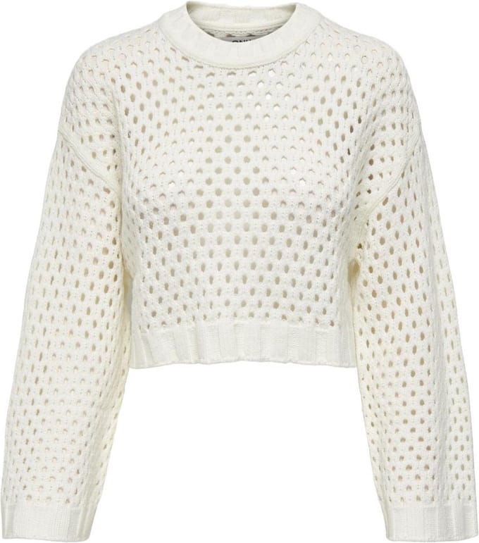 Only Trui Onlsmilla Short Pullover L/s Knt No 15300575 Marshmallow Dames Maat - M
